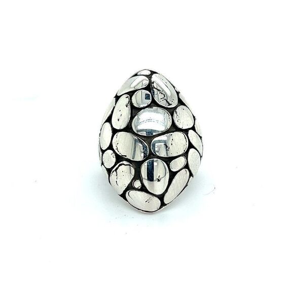 John Hardy Estate Ladies Kali Pebble Marquise Dome Ring Size 6 Silver JH10 - Picture 1 of 13